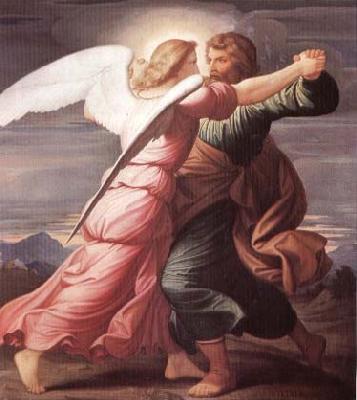 STEINLE, Edward Jakob von Jacob Wrestling with the Angel oil painting picture